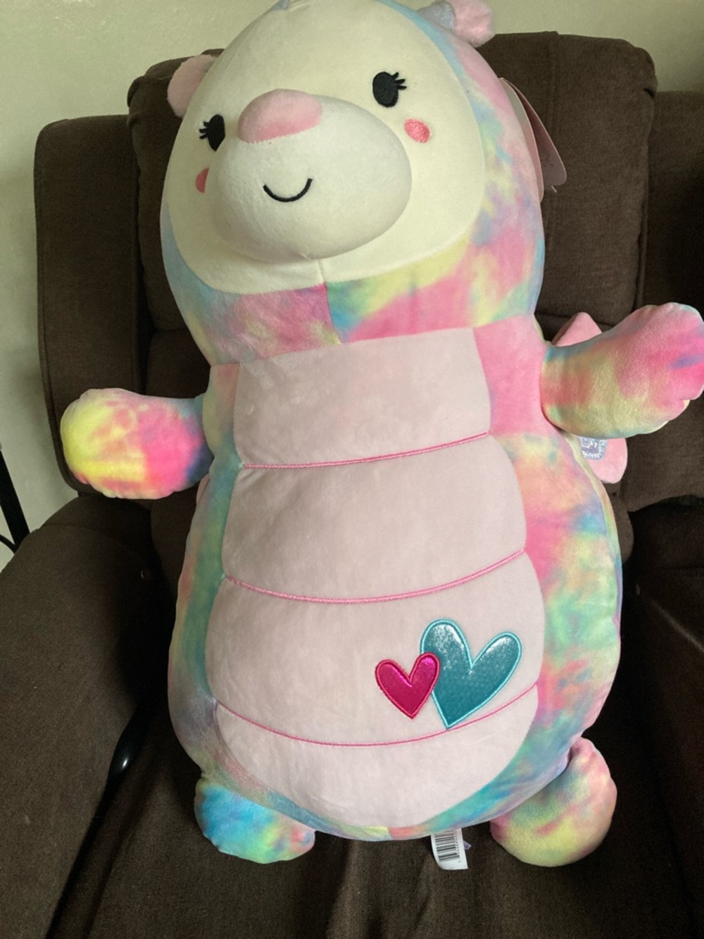 Squishmallows Pastel Tie-Dye Iris Plush with Hearts
